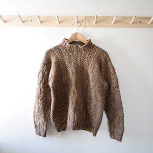Chunky vintage wool hand knit sweater